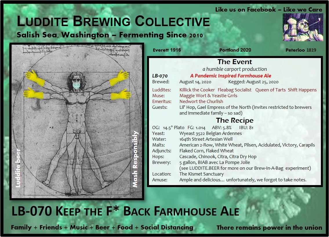 LB-070 Keep the F* Back Farmhouse Ale (BIAB)