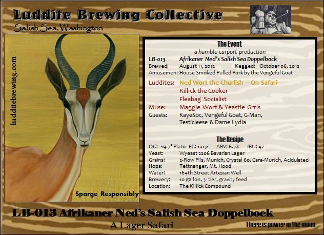 LB-013 Afrikaner Ned's Salish Sea Doppelbock